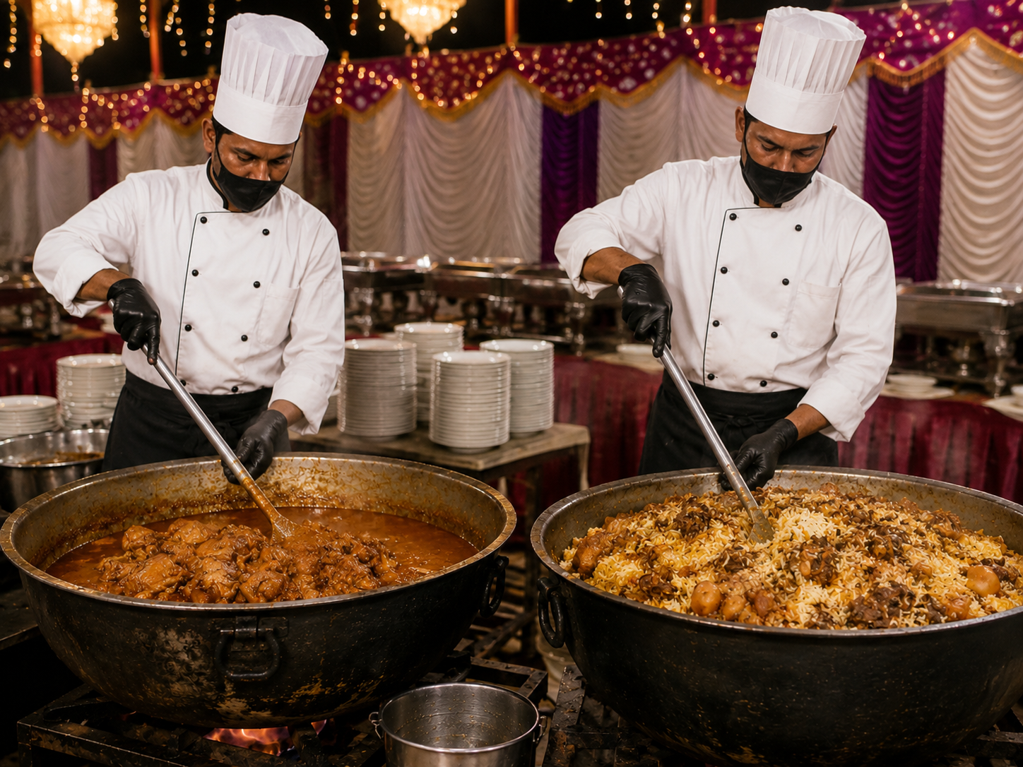 Chefs preparing event catering