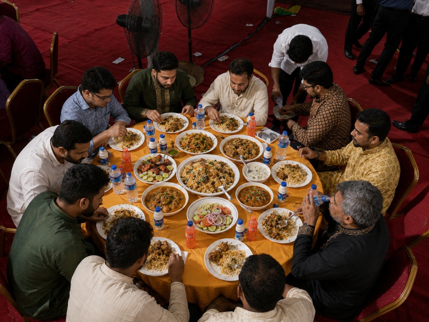 Guests enjoying a catered meal